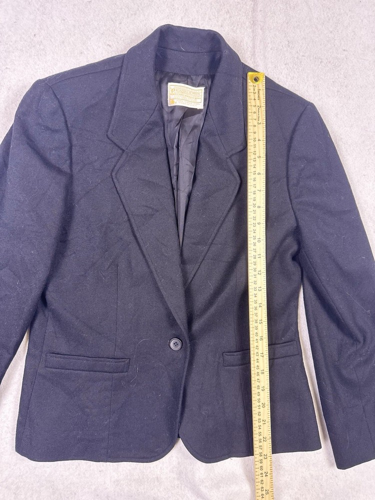 Pendleton Navy Blue Blazer Pure Virgin Wool Size 10