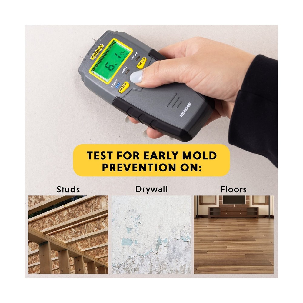 General Tools MMD4E Digital Moisture Meter, Water Leak Detector, Moisture Tes...