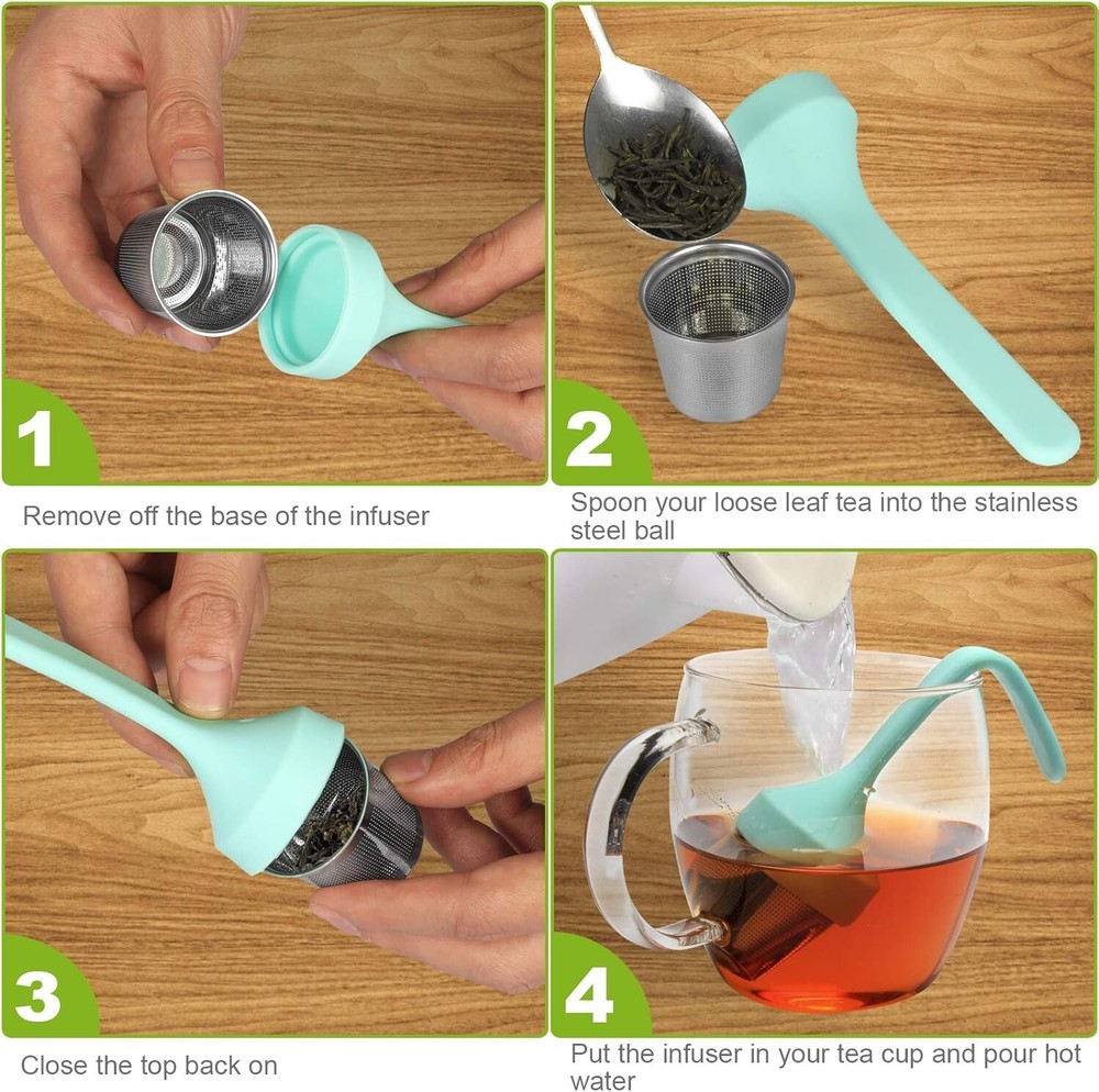 Fenshine Tea Infuser, Extra Fine Mesh Tea Cup Filter Silicone Handle Stainles...