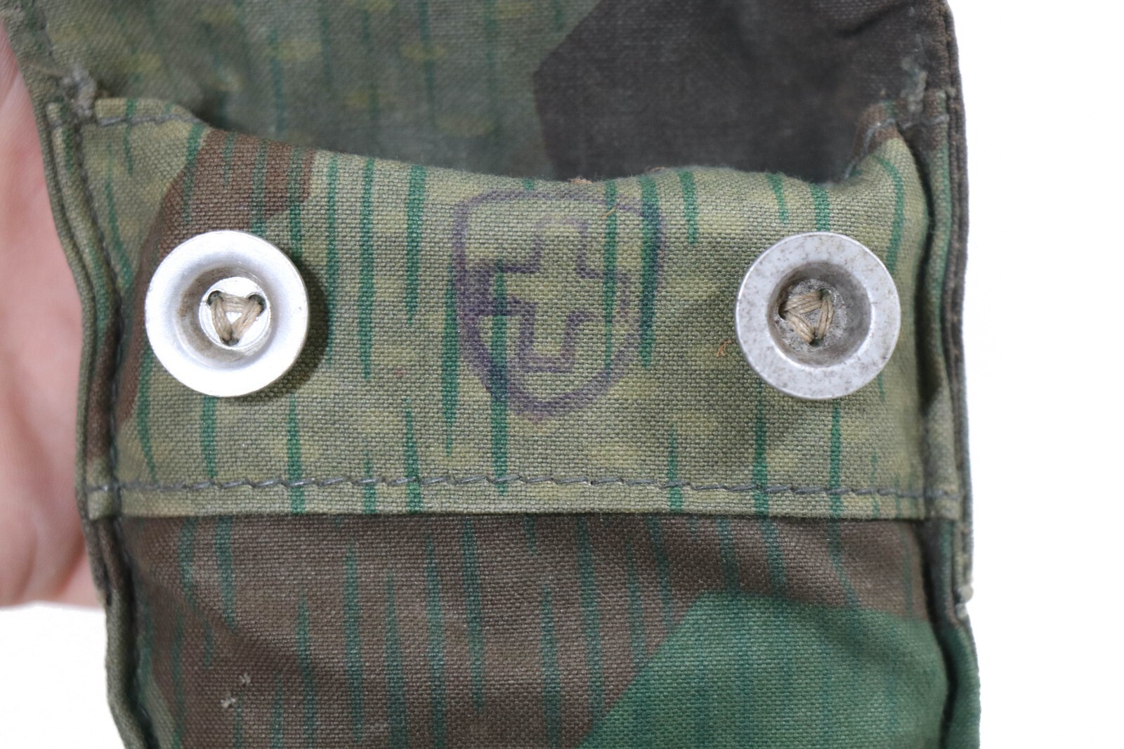 Authentic Swiss WWII Army Tent Pole Stake Set German Splinter Camo WW2 Zeltbahn