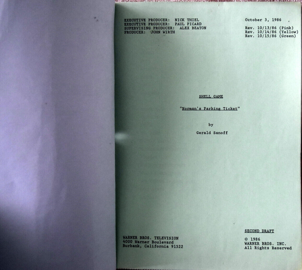 6 Original Shell Game Screenplays, Scripts Including Pai Gow, Dead Wrong....