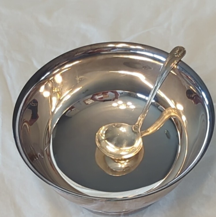 Gorham Silver Plate Bowl with Silver Ladle Elegant Serving Set