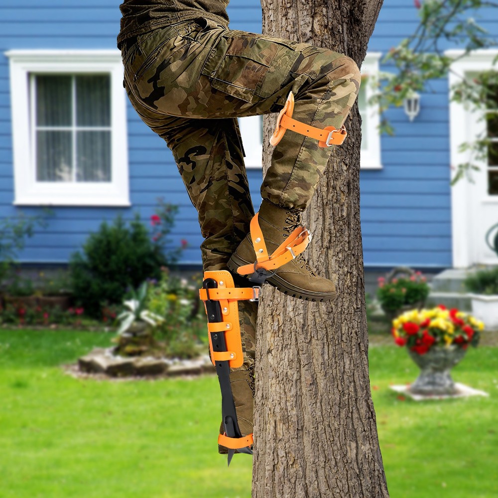 Tree Climbing Spike Set Pole Climbing Spurs Climber Gaffs+Strap Adjustable 100kg