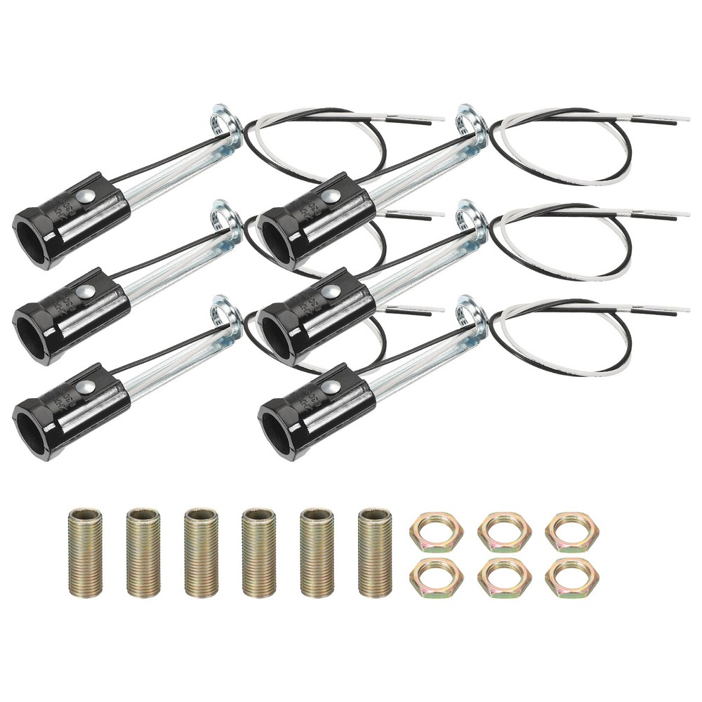 E12 Candelabra Base Lamp Holder Light Socket 6pcs UL Listed with Wire 3.1"