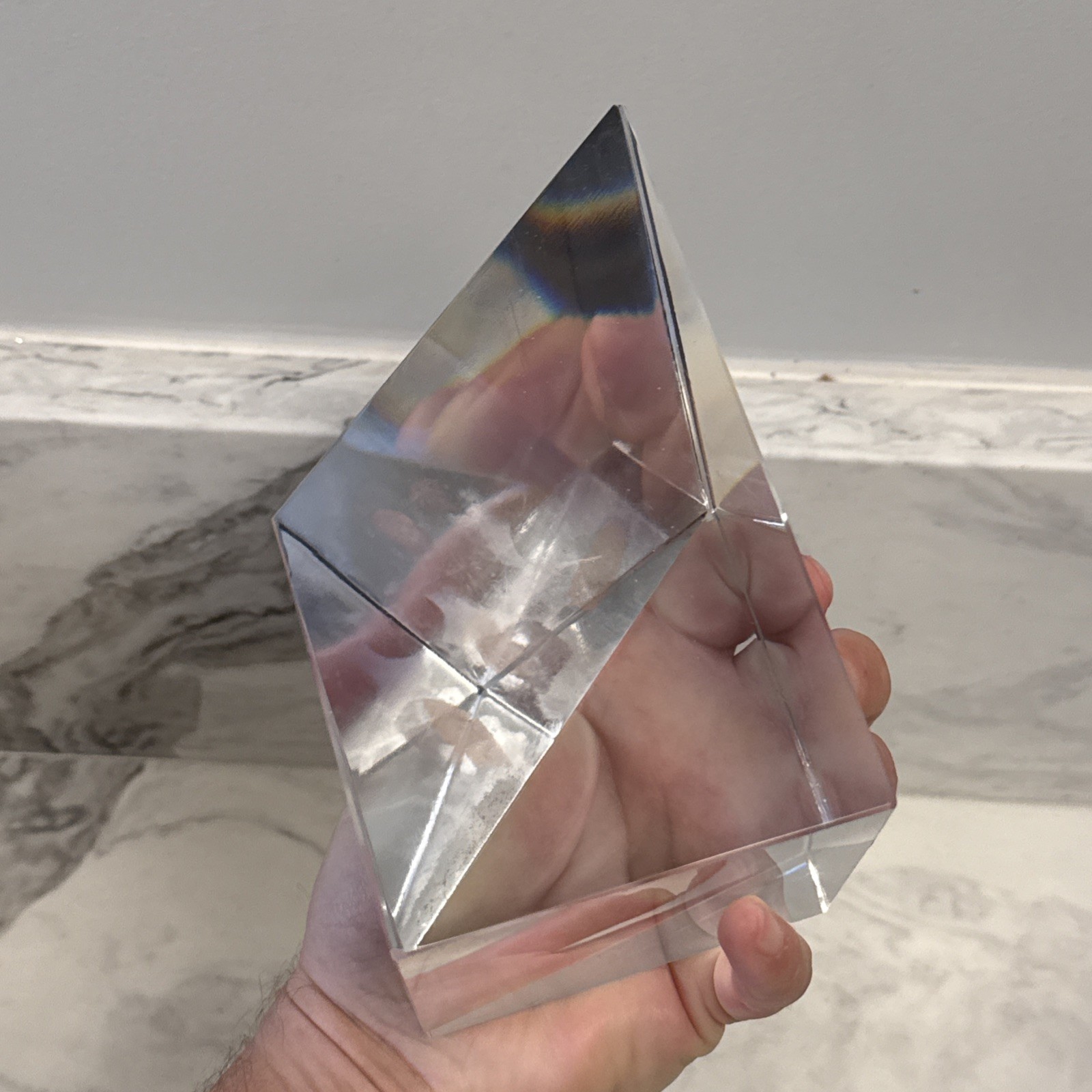 Tiffany & Co Rare Vintage Signed Large Faceted Crystal Sculpture Estate Find