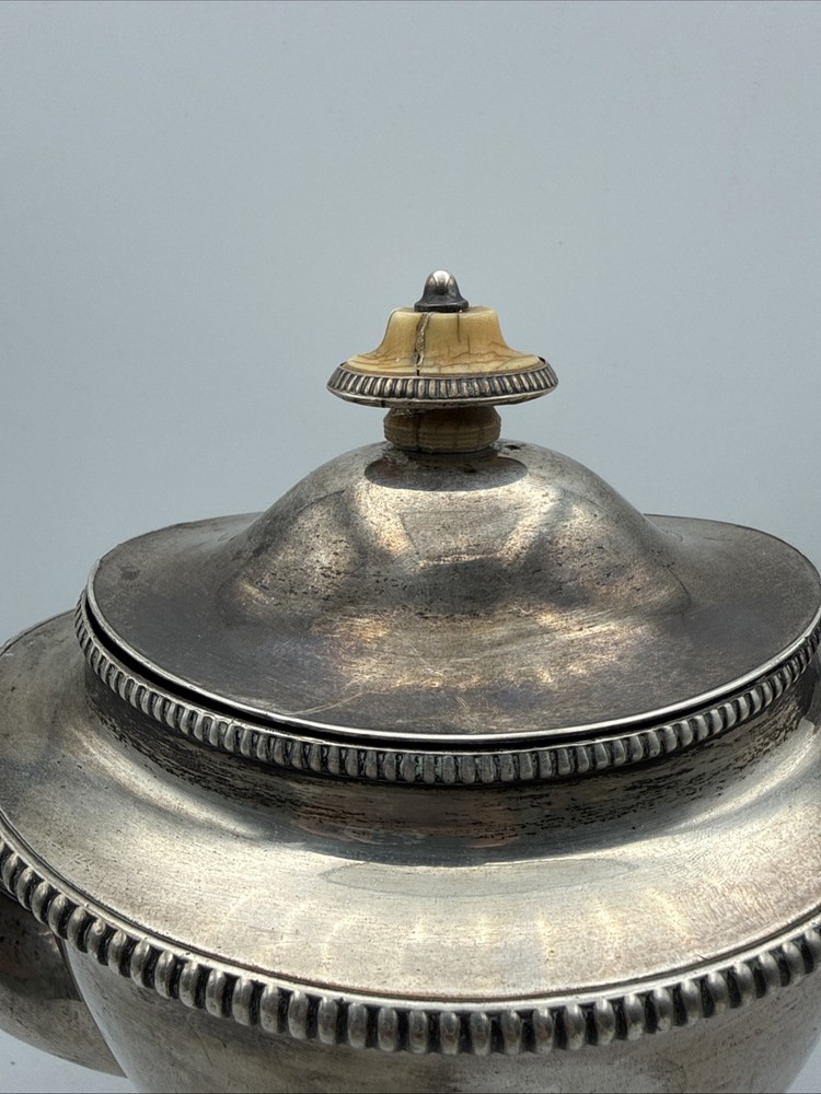 Vintage Silver And Copper Large Teapot