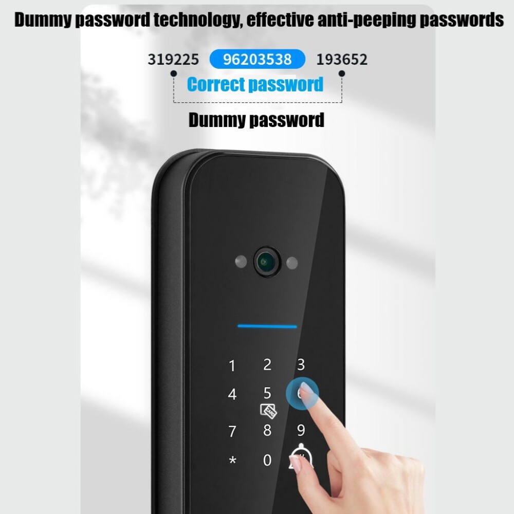 Face Recognition Tuya Wifi Smart Door Lock Visual Intercom Fingerprint