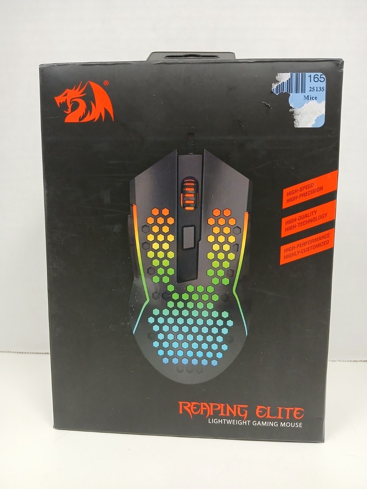 Redragon Reaping Elite Lightweight Wired Gaming Mouse, Black