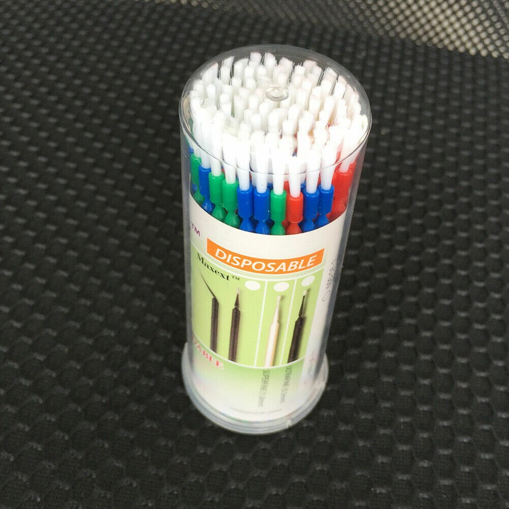 100Pcs Dental Disposable Micro Brush Bendable Applicator Eyelash Microbrush Tips