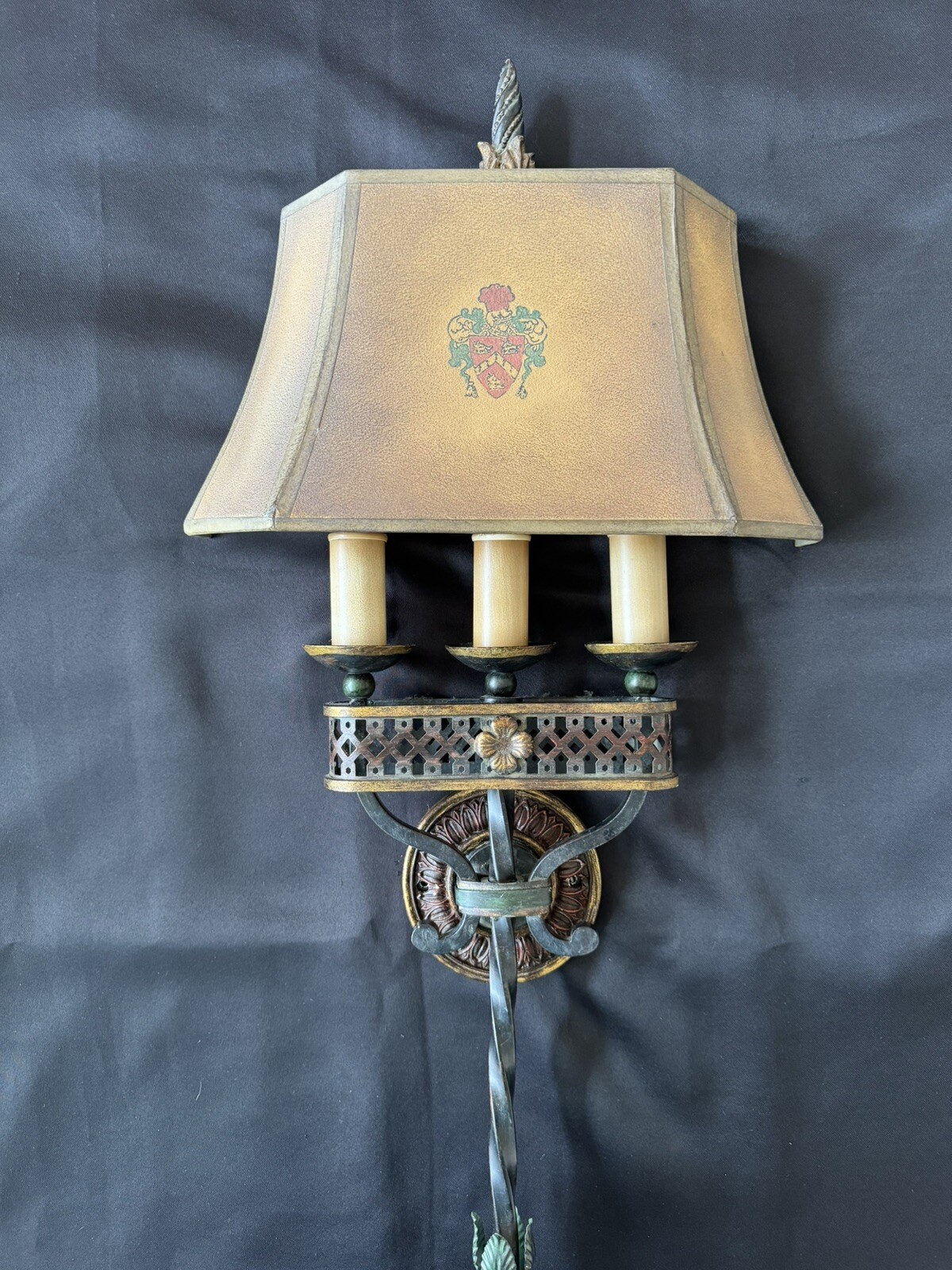 SINGLE - Fine Art Lamps Chateau Mediterranean Tudor Rustic Iron Wall Sconce 29”