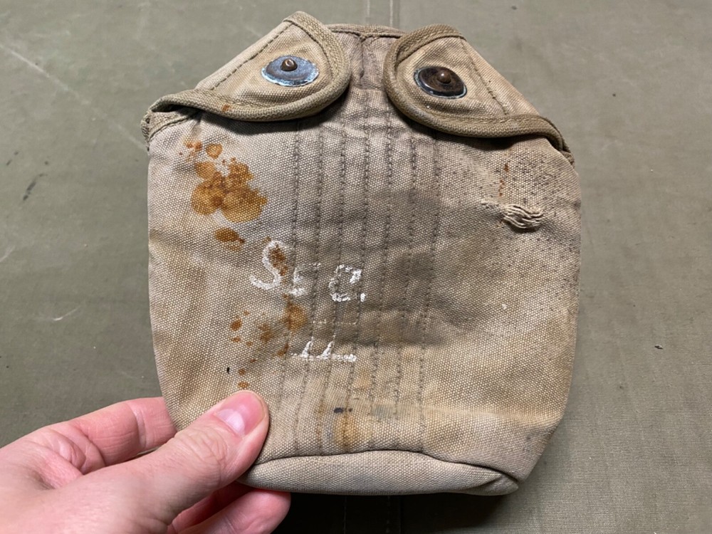 ORIGINAL WWII US ARMY INFANTRY M1942 CANTEEN COVER-OD#3