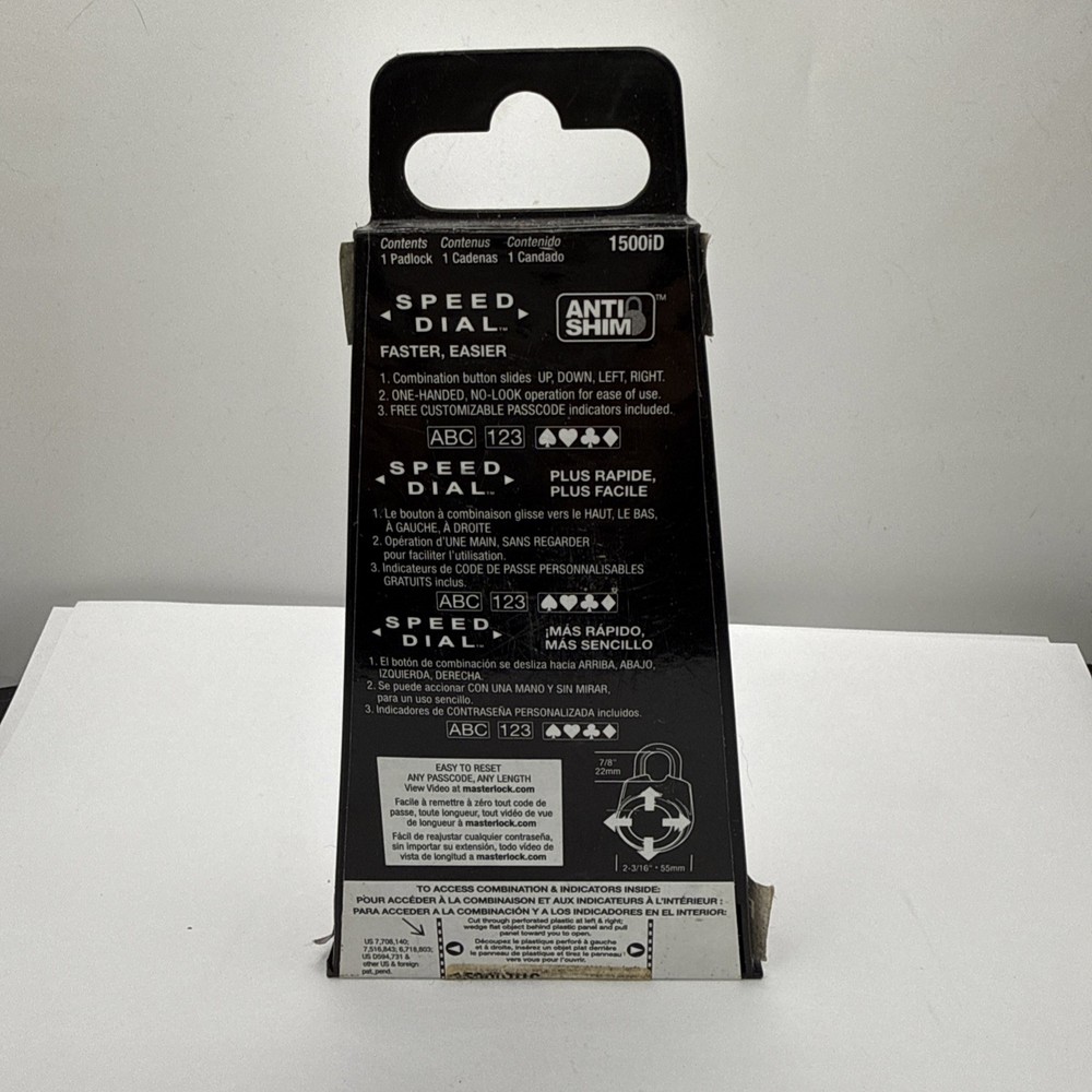 Master Lock Speed Dial Resettable Combination 1500iD Directional Movement BLUE