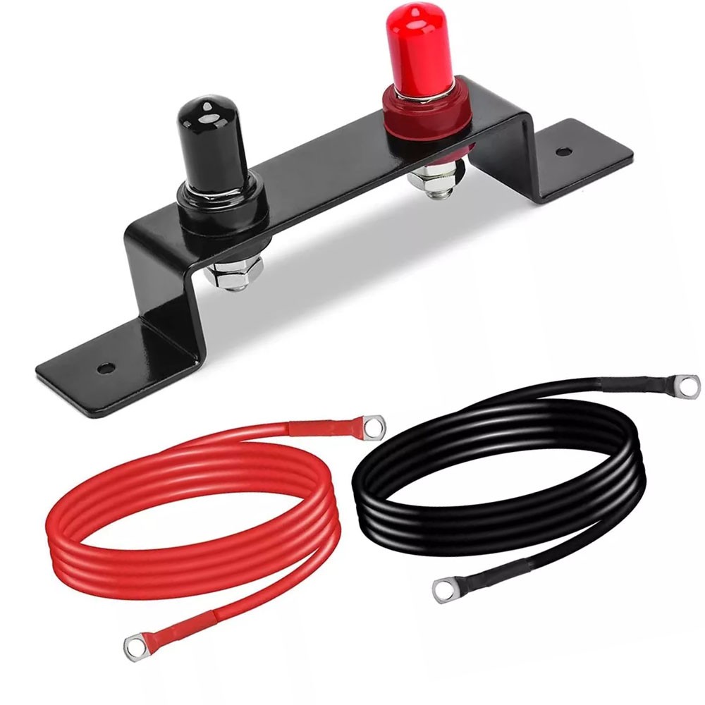 Battery Jump Post Kit Waterproof Remote Battery Jumper Terminals W/Cable & Mount