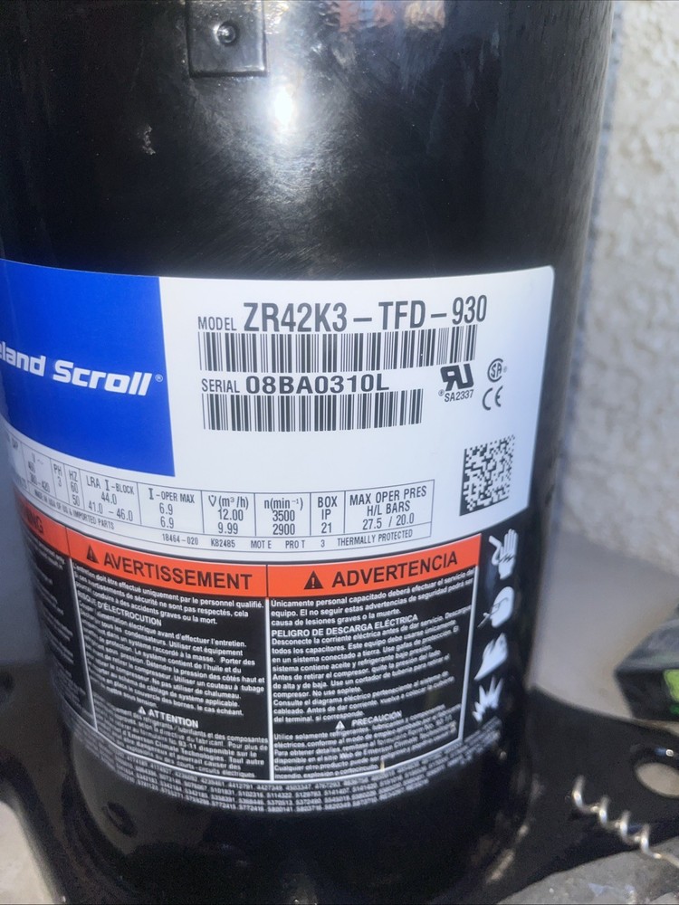 Copeland Scroll Compressor ZR42K3-TFD-930