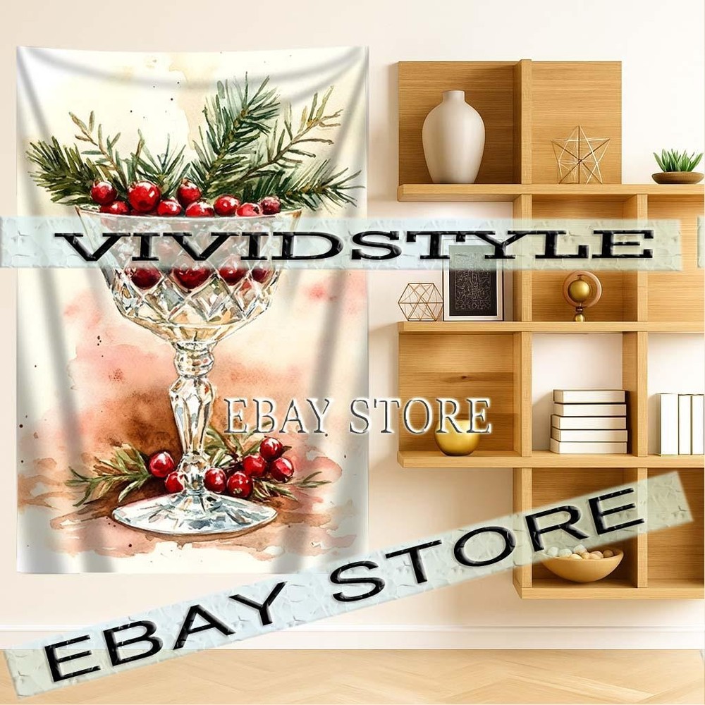 Ruby Chalice Tapestry Festive Kitchen Wall Art 39X59 in