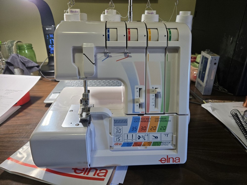 Elna 643 Serger  Sewing Machine Runs