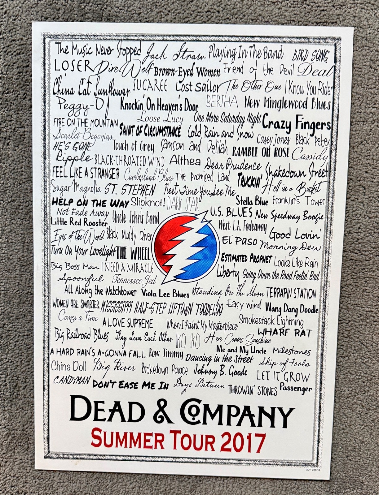 DEAD & COMPANY SUMMER 2017 ORIGINAL SILKSCREEN CONCERT POSTER