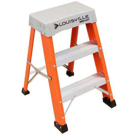Louisville Fs1502 2 Steps, Fiberglass Step Stool, 300 Lb. Load Capacity,