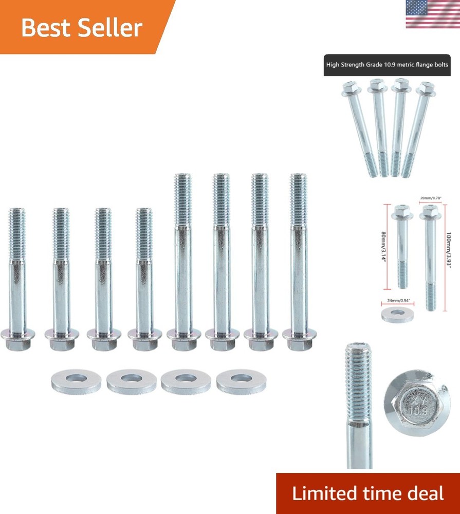 Durable 12pc Engine Stand Bolt Flange Kit - Complete Set for LS Engine Repairs