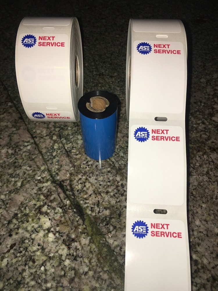 Oil Change printer stickers  (Low Tack) For Mitchell, Helm & Colonial Systems