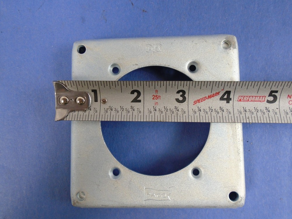 Raco 4" Square Exposed Work Single Receptacle Cover 2-1/4" Diameter