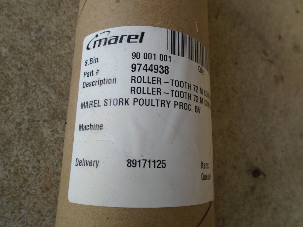 Marel 9744938 Roller Tooth 72 M Continuous RH Stork Poultry Process BV Machine