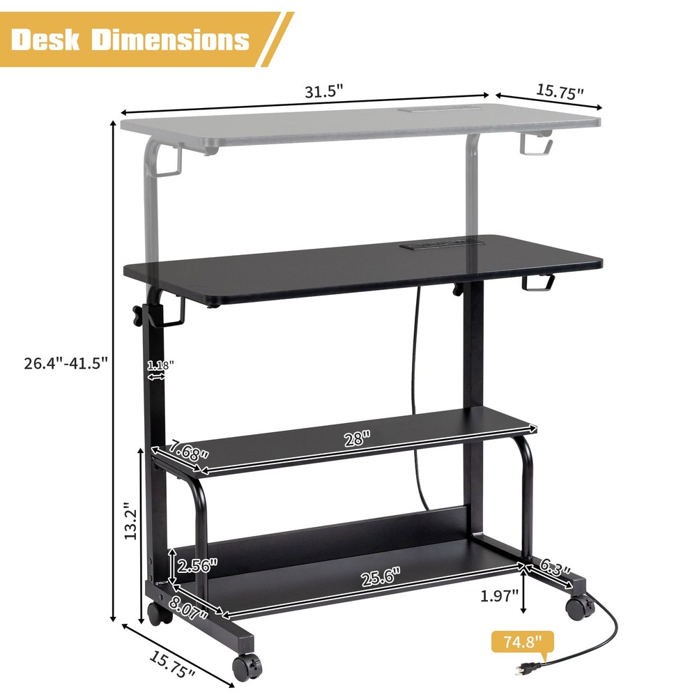 15MM Particle Board with Melamine Coating Adjustable Computer Desk