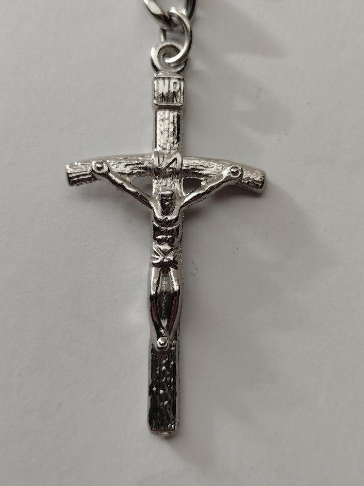 Silver Tone Crucifix Keychain