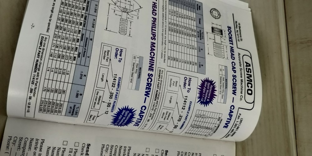1990s Accurate Screw Machine Co. Captive screw catalog C3