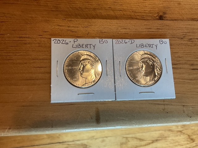 1776-2026 P & D  Liberty Semiquincentennial  Halfs  (2 coins) Ready to Ship