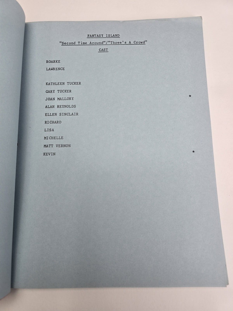 FANTASY ISLAND / 1983 TV Script, "Second Time Around/Three's a Crowd"