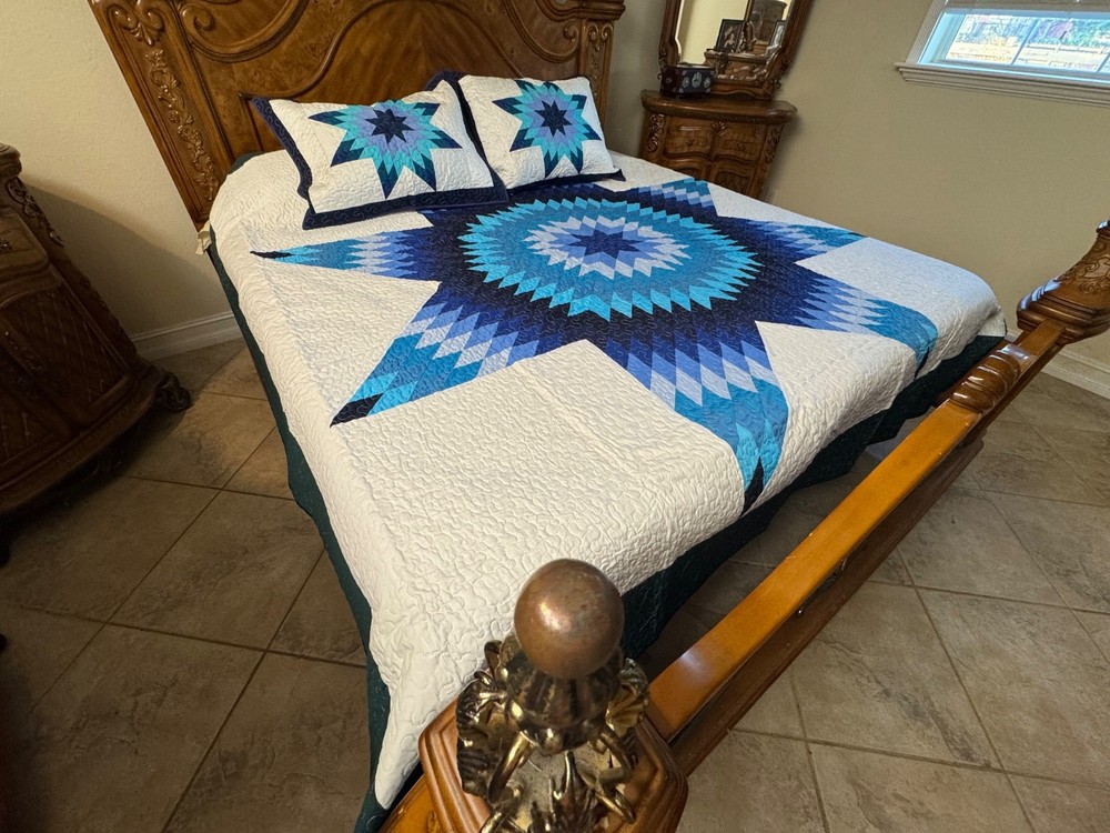 Holiday Sale King Size Machine Patchwork Quilt #156