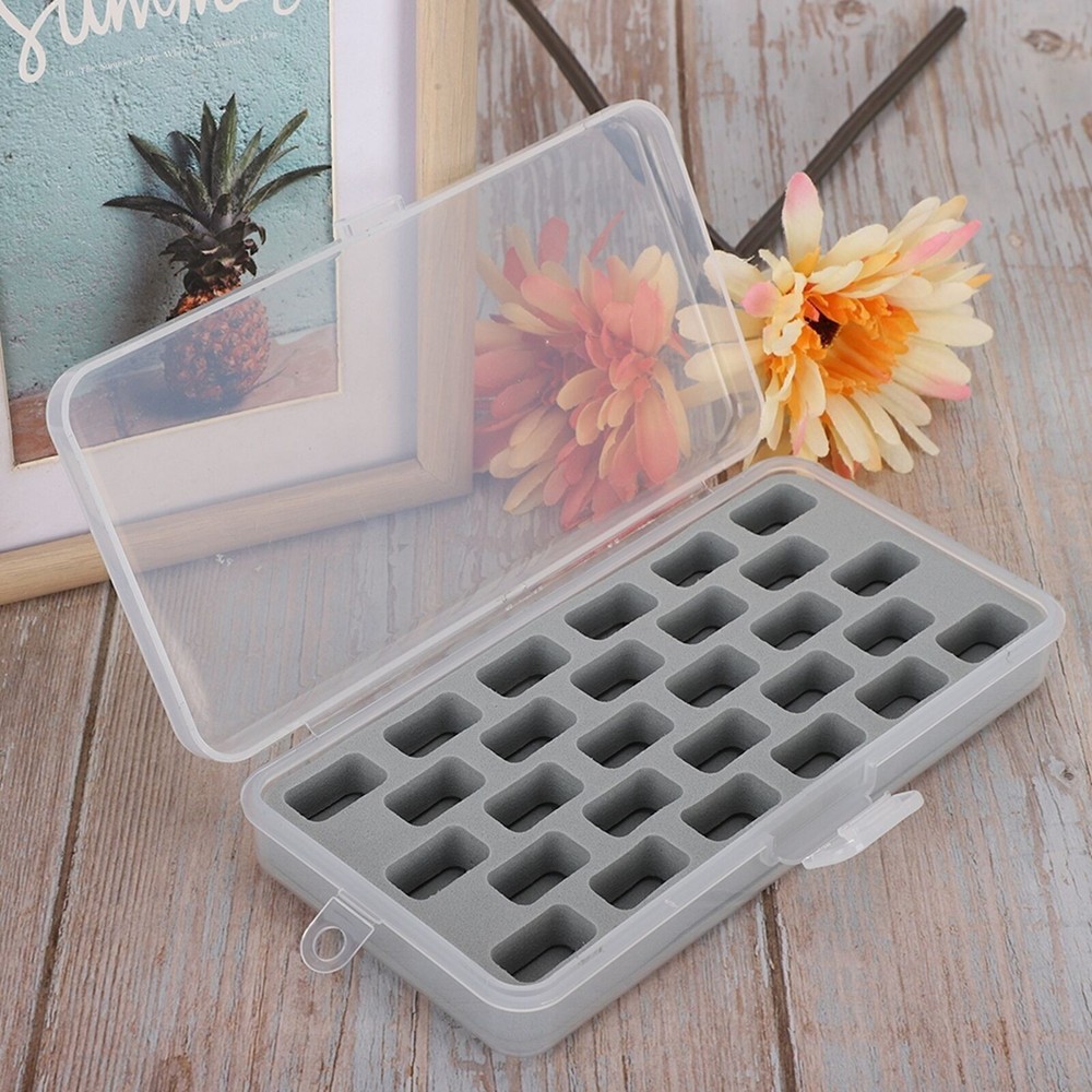 28 Slots Empty Spools Box Plastic Thread Storage Cover Bobbin  Organizer