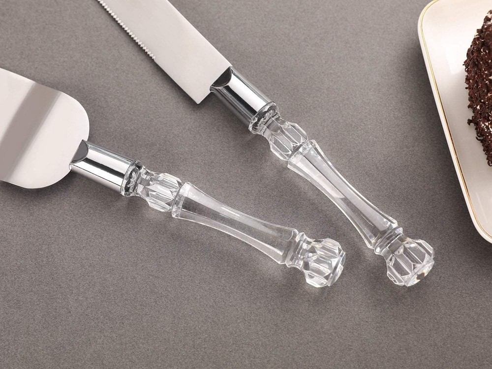 Personalized Engraved Cake Knife and Server Set - Stainless Steel Elegance