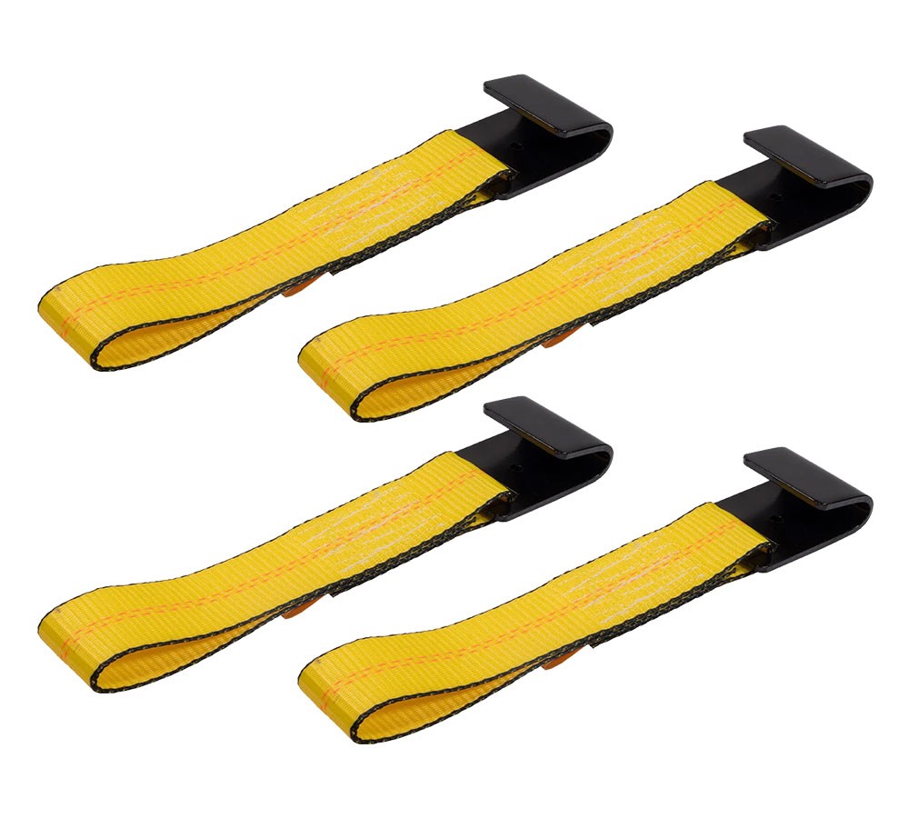 4PK 2"x11"Replacement Fixed End Tie Down Strap w/Flat Hook & Bolt Loop 3333lbs