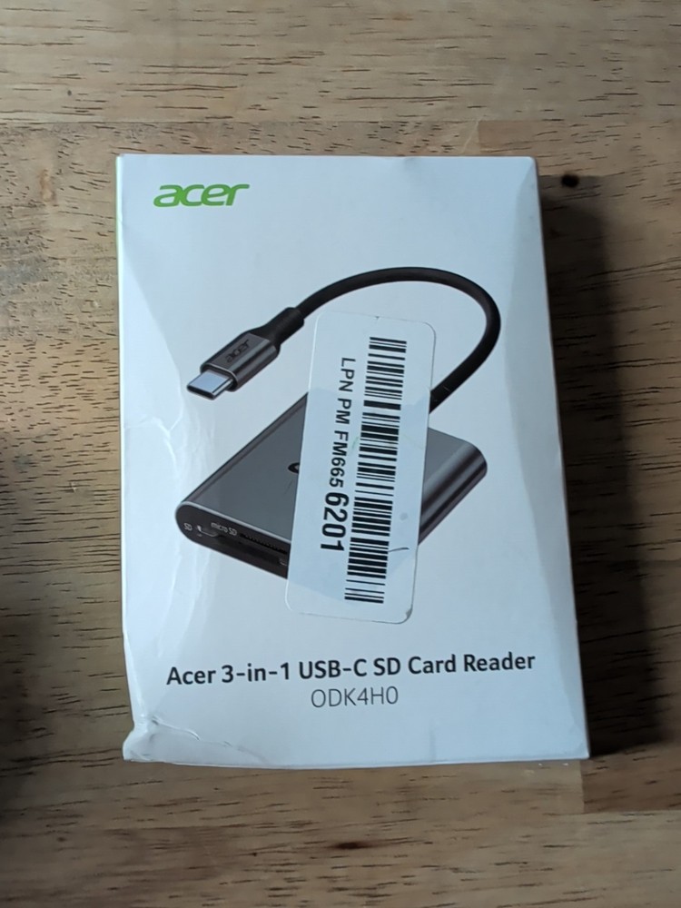 Acer SD Card Reader USB C, 3 in 1 Memory Card Reader with Dual Slots & USB 3.0,