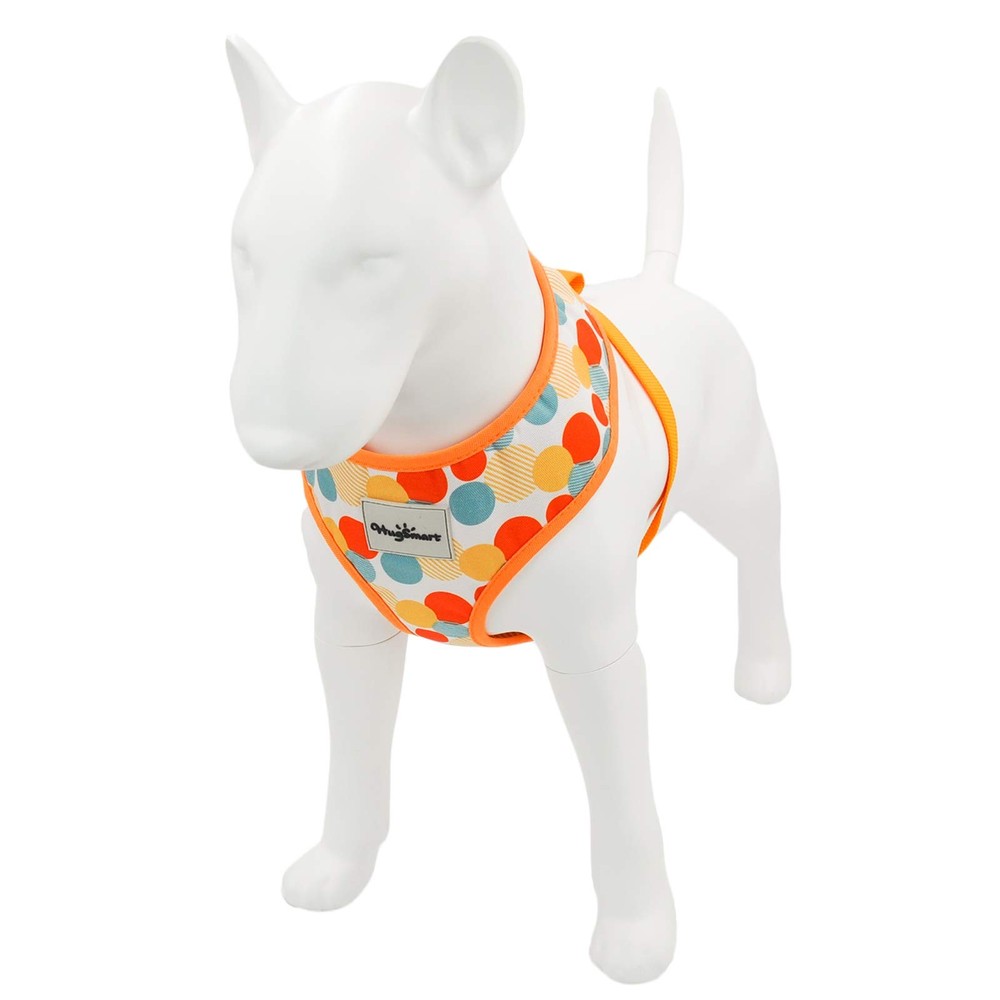 Dog Harness Soft Air Mesh Adjustable Step In Padded Dancing Dots Large