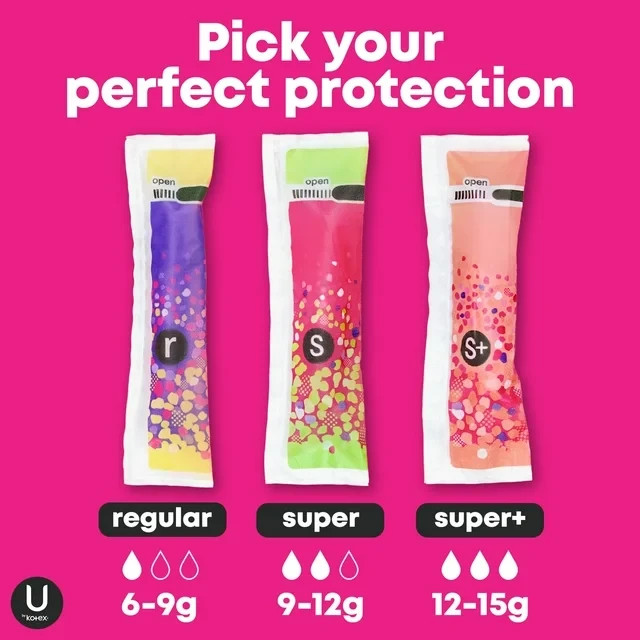 U by Kotex Click Compact Tampons, Super Plus, Unscented, 16 Count