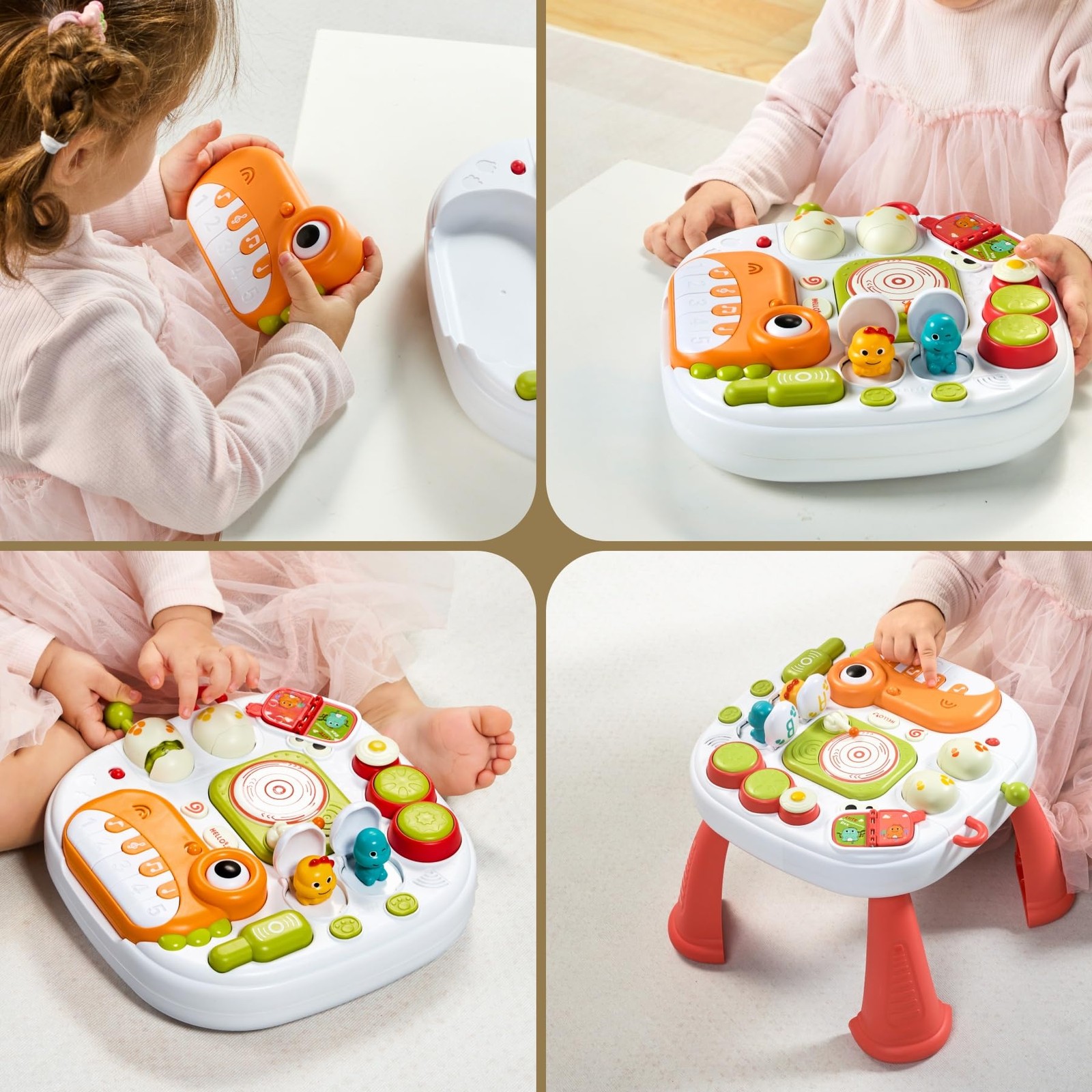Baby Activity Table Learning & Fun, Baby DJ Table for Sitting Play, Keyboard ...