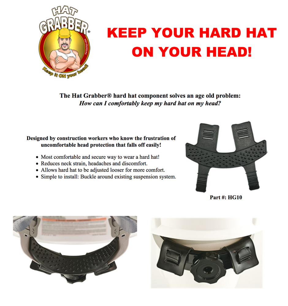Hard Hat Grabber; Keeps it on Your Head; Comfortable & Easy to Install; NEW ITEM