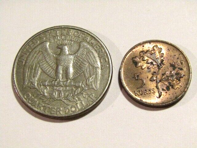 Turkey 1966 5 Kurus unc Bronze Coin