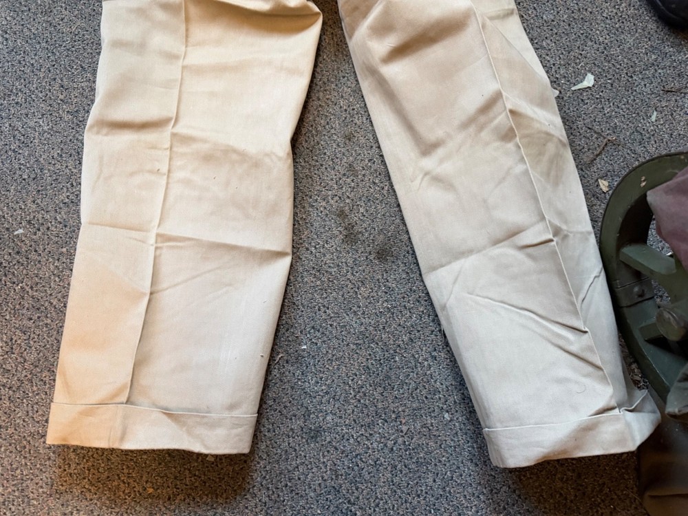 ORIGINAL WWII US ARMY EM NCO FIELD "KHAKI" SUMMER TROUSERS- SMALL 32X31