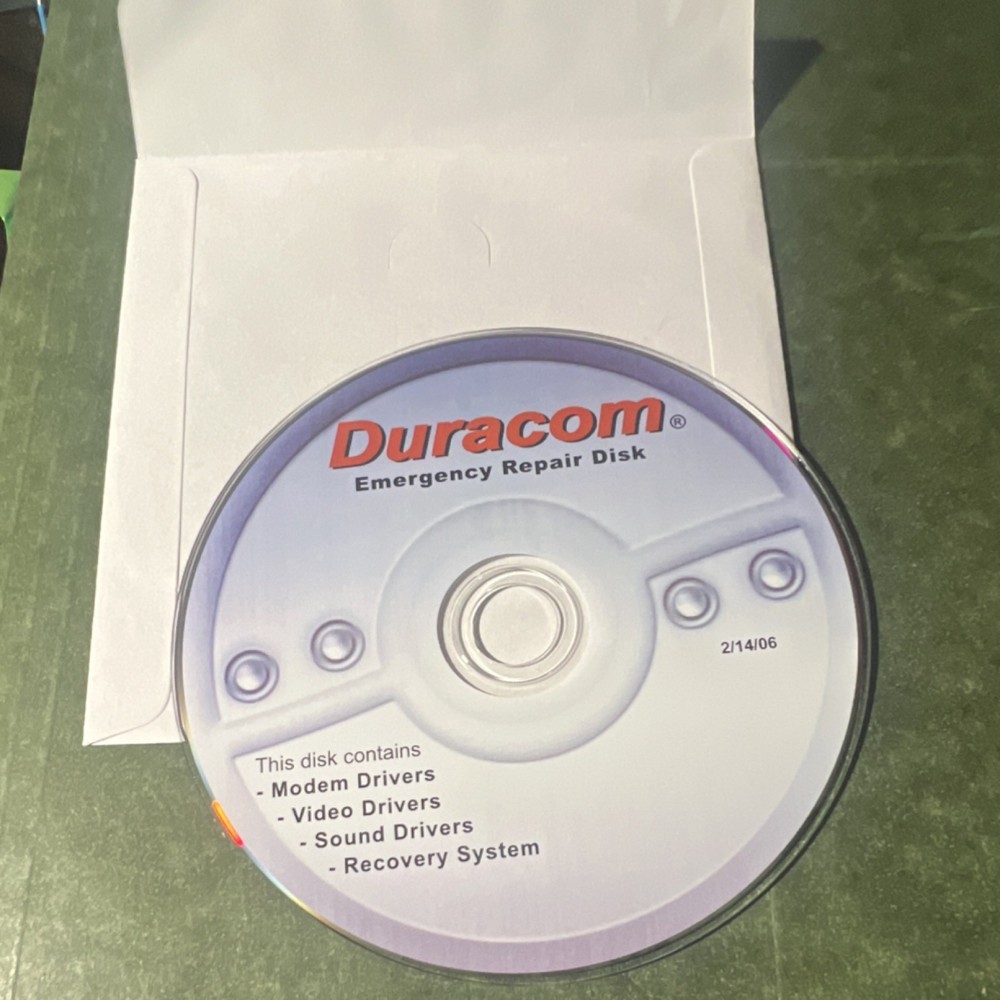 Duracom Emergency Repair Disk Drivers Update Recovery System CD