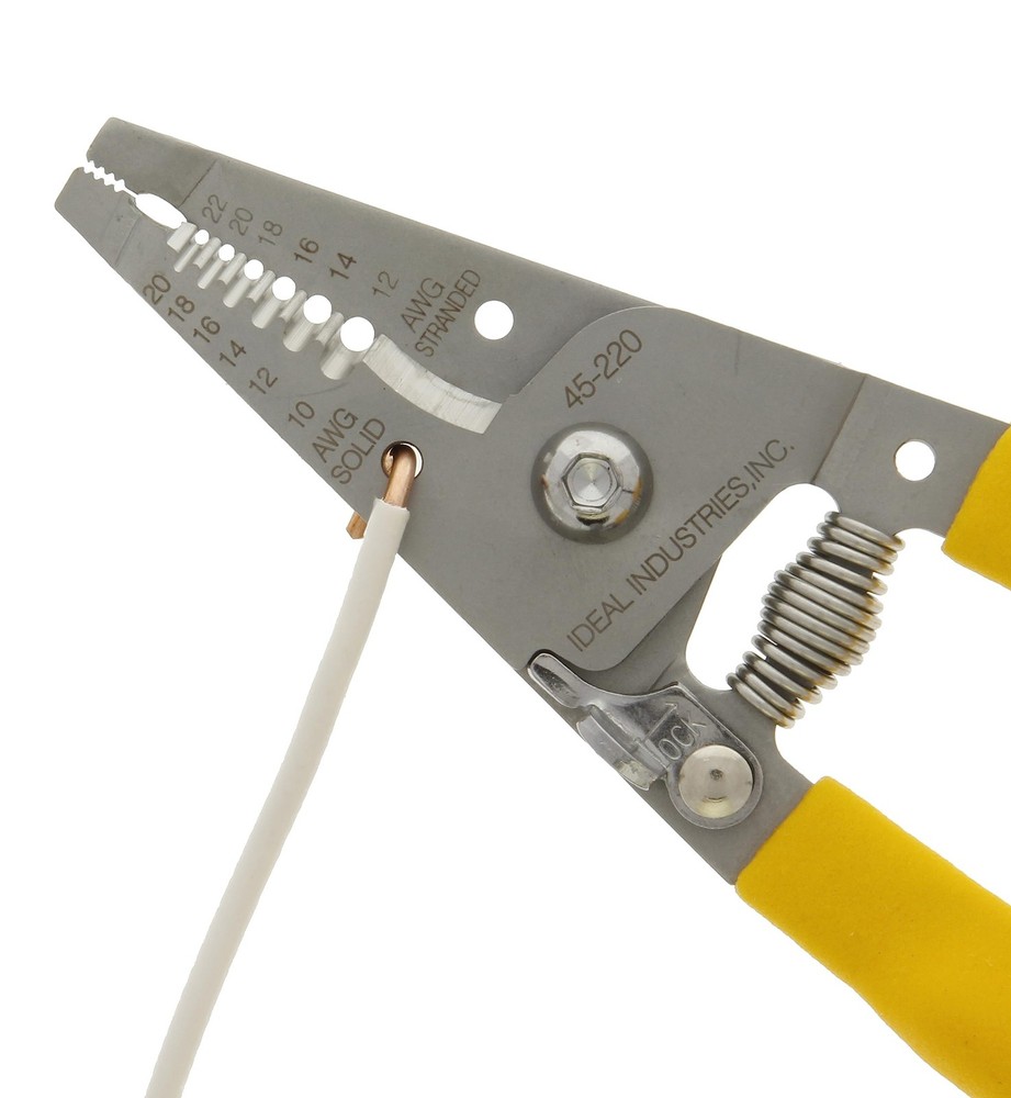 IDEAL Electrical 45-220 T-Stripper Wire Stripper, 10-20 AWG Solid, Black