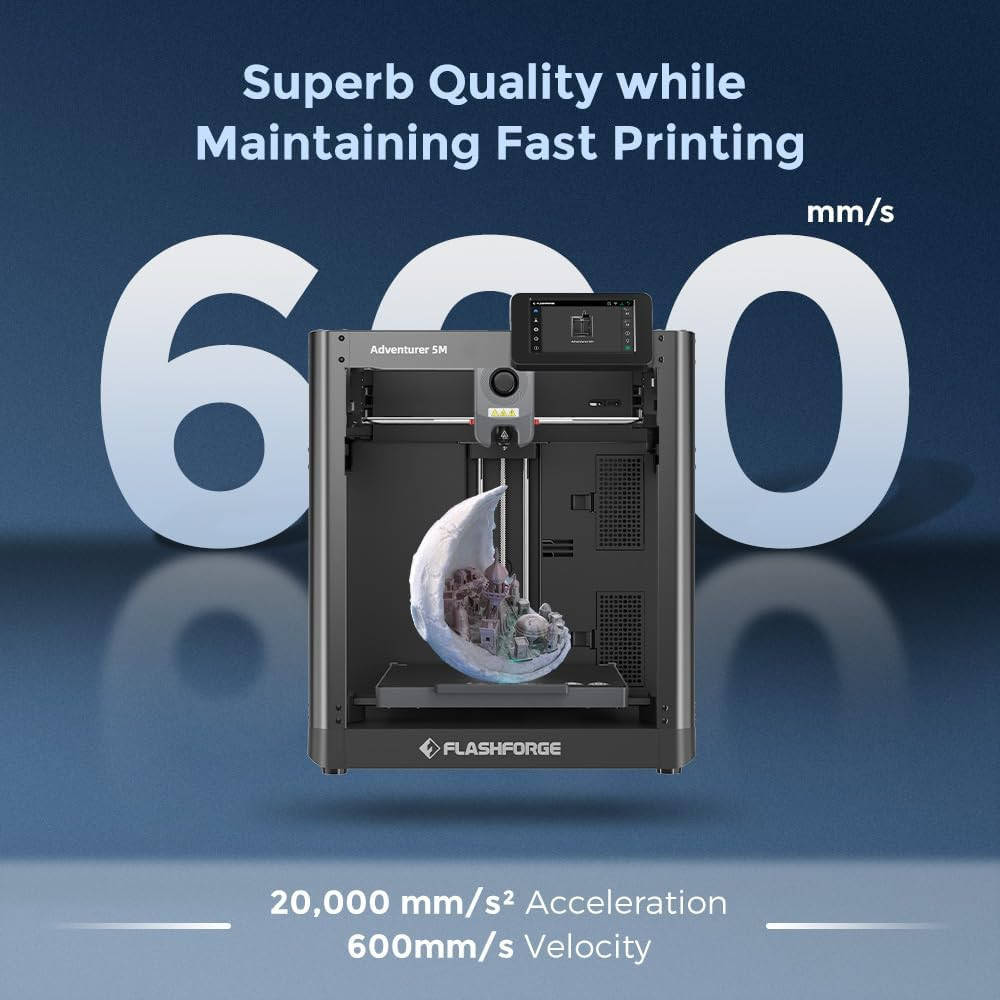 FLASHFORGE AD5M 3D Printer Fully Auto Calibration Print with 1-Click Max 600Mm/S