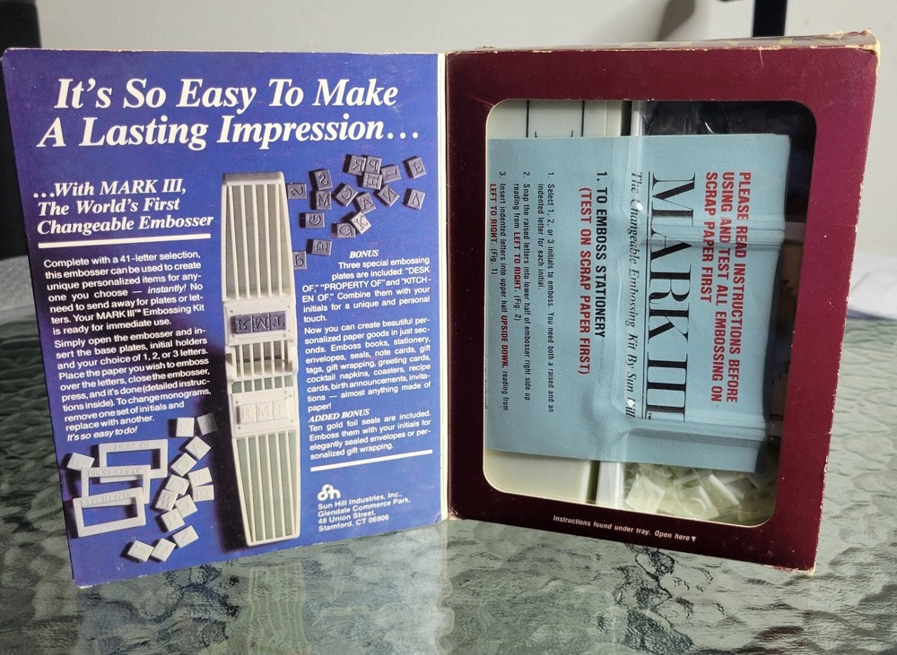 Changeable Embossing Kit Sun Hill Mark III 1985