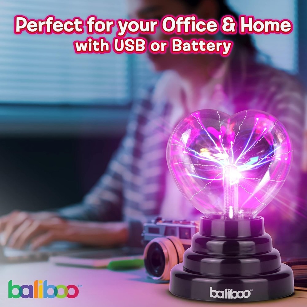Valentine Heart Plasma Globe - USB & Battery Powered