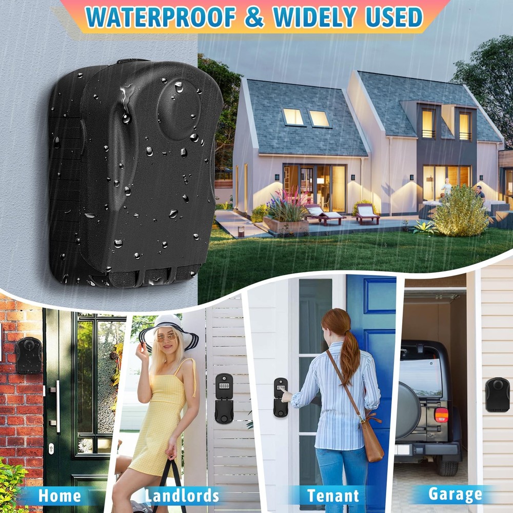 Lock Box for Keys with Code Outdoor Large Capacity Key Lock Box for Outside W...