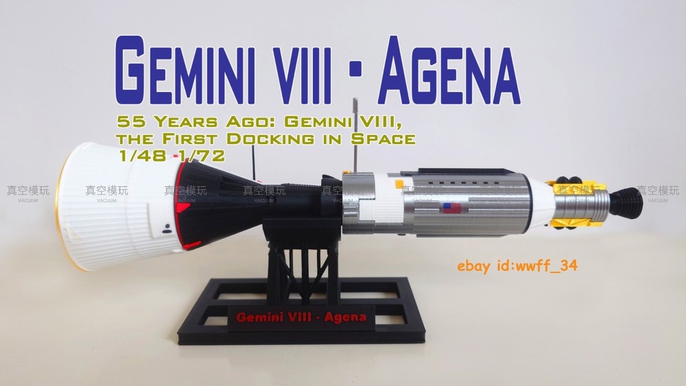 1/72/48 Gemini Spacecraft - Agena Finished Static Model 3D Printed