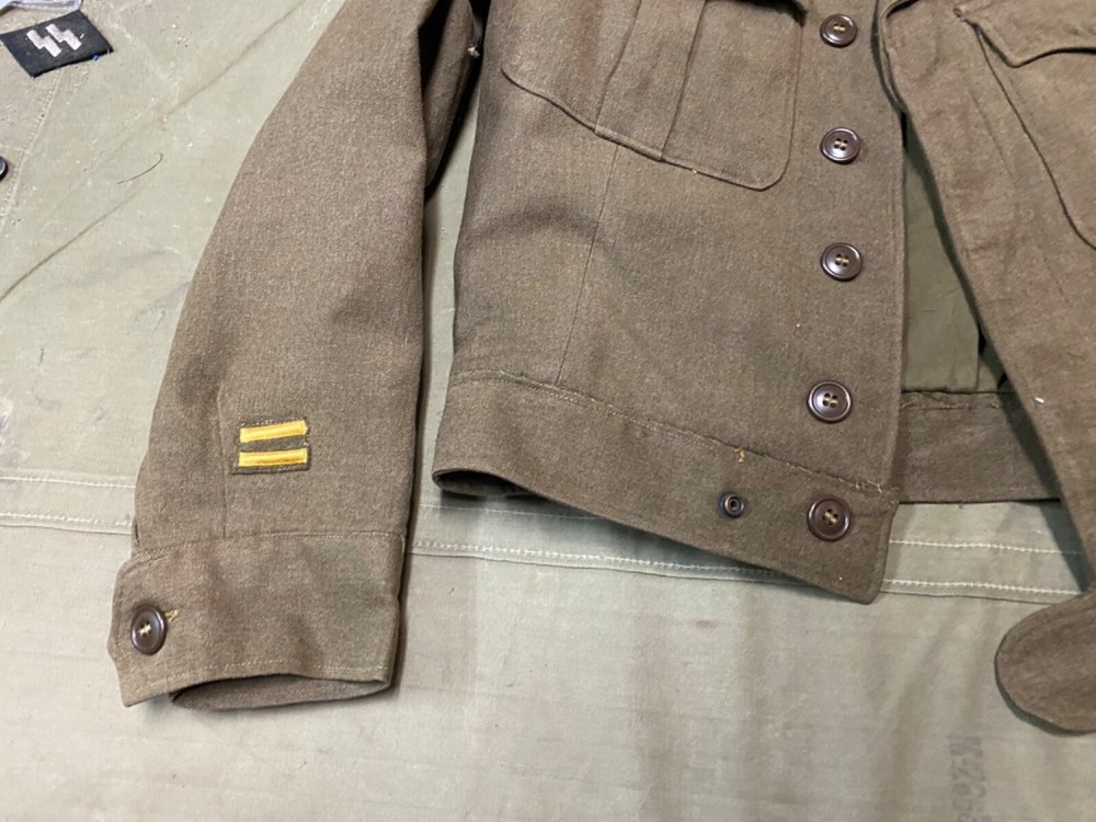 ORIGINAL WWII US ARMY EM NCO M1944 CLASS A IKE JACKET- MEDIUM LONG, 38L